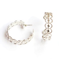 <font SIZE="+1">Boucles d'oreilles Ellipse Argent</font>